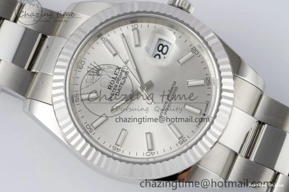 0404 DateJust 41 SS Fluted Bezel KING 1:1 Best Edition 904L Steel Silver Dial on Oyster Bracelet VR Sustainable 2222